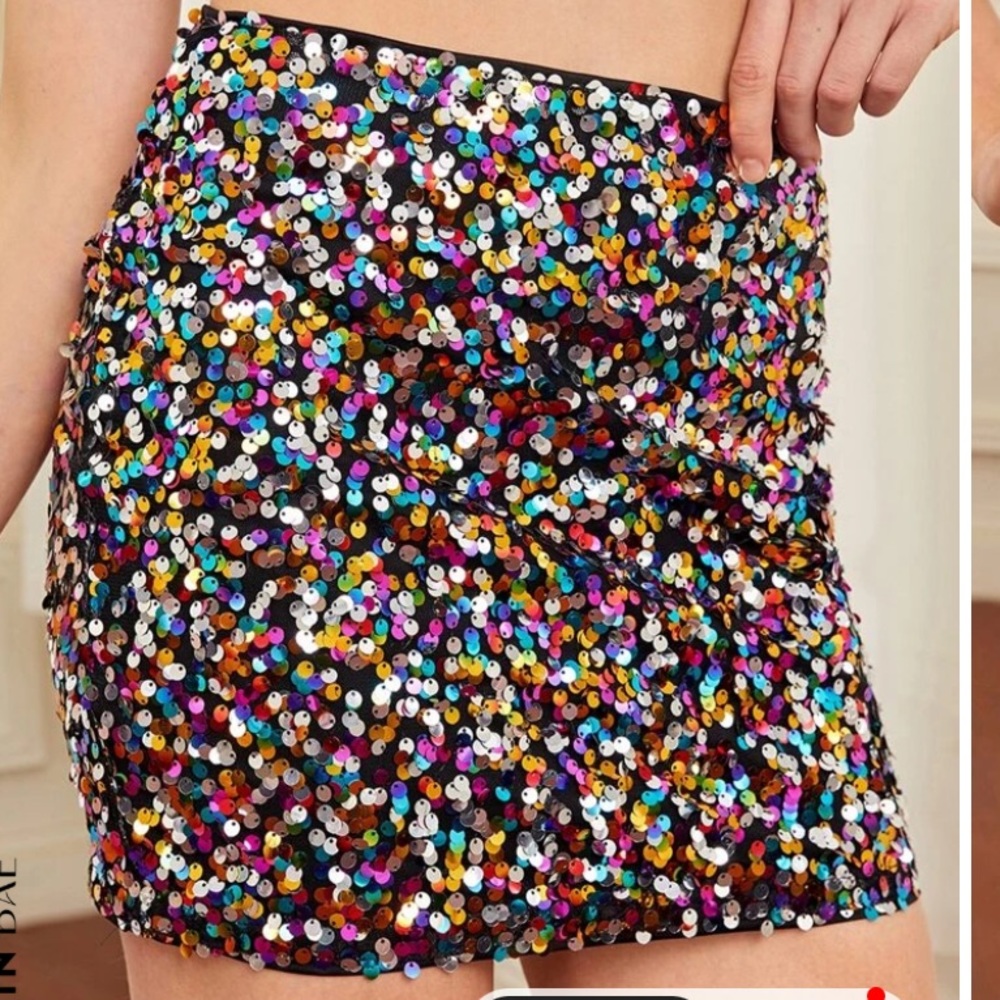 Sequin bodycon mini skirt